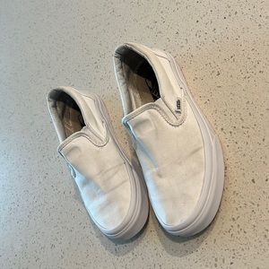 Canvas white slip on vans